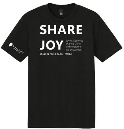 Picture of St. John Paul II  - Adult/Unisex - Prefect Tri Short Sleeve Tee by District DM130 - Black