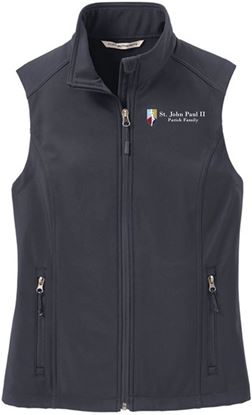 Picture of New! St. John Paul II - Ladies - Women's Core Soft Shell Vest by Port Authroity L325 - Battleship Grey or Dress Blue Navy