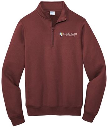 Picture of New! St. John Paul - Adult/Unisex - Core Fleece 1/4 Zip Pullover Sweathshirt by Port & Co. PC78Q - Maroon