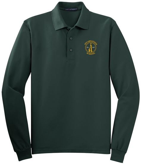 Picture of Incarnation - Youth & Adult/Unisex - (7th/8th Grade) -  Long Sleeve Uniform Polo by Port Authority (Y)K500LS - Dark Green