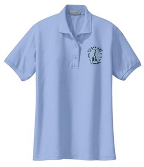 Picture of Incarnation - Ladies - (Pre K - 8th Grade) - Short Sleeve Uniform Polo by Port Authority L500 - Light Blue or White