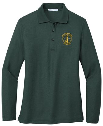 Picture of Incarnation - Ladies - (7th/8th Grade) - Long Sleeve Uniform Polo by Port Authority L500LS - Dark Green