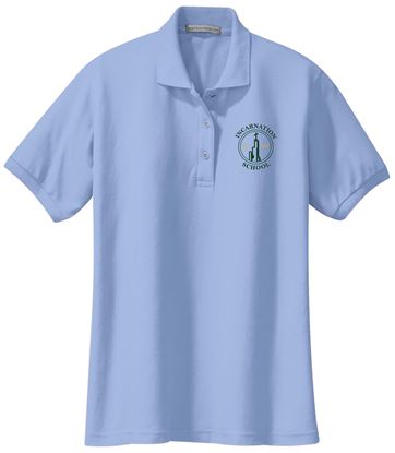 Picture of Incarnation - Ladies - (Pre K - 8th Grade) - Short Sleeve Uniform Polo by Port Authority L500 - Light Blue or White