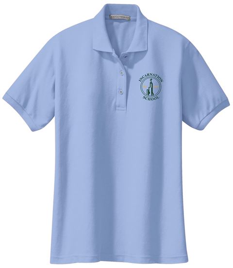 Picture of Incarnation - Ladies - (Pre K - 8th Grade) - Short Sleeve Uniform Polo by Port Authority L500 - Light Blue or White