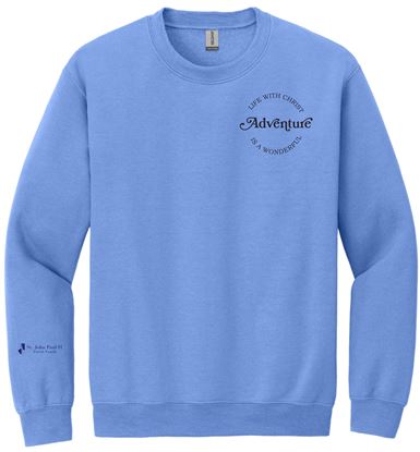 Picture of New! St. John Paul II - Adult/Unisex -  Heavy Blend Crewneck Sweatshirt by Gildan 18000 - Carolina Blue