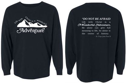 Picture of St. John Paul II - Adult/Unisex - Gameday Jersey Long Sleeve Tee - ADVENTURE - Full Chest - by J. America 8229 - Navy