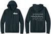 Picture of St. John Paul II Fleece Adult/Unisex Hoodie by District DT6100 - Left  Chest - Black, Heathered Charcoal, Military Green, Or Teal