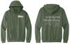 Picture of St. John Paul II Fleece Adult/Unisex Hoodie by District DT6100 - Left  Chest - Black, Heathered Charcoal, Military Green, Or Teal