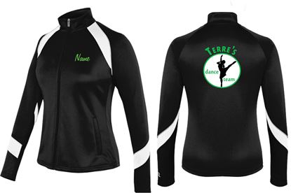 Picture of Terre's Dance Student Nova Warm Up Jacket by Champion - Girls/Ladies - Black/White - Style 5