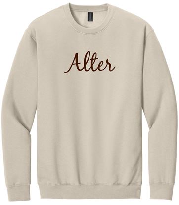 Picture of Alter High School - Adult/Unisex - Softstyle Crewneck w/ Brown Glitter Logo by Gildan SF000 -  Brown Savana or Sand