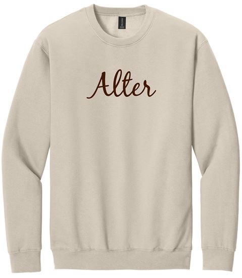 Picture of Alter High School - Adult/Unisex - Softstyle Crewneck w/ Brown Glitter Logo by Gildan SF000 -  Brown Savana or Sand