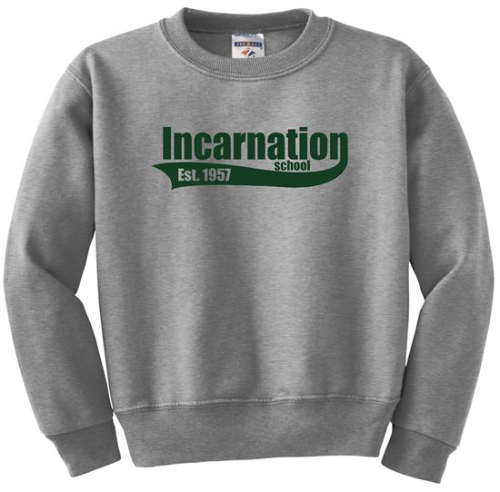 Picture of Incarnation - Youth - (Pre K - 6th Grade) - Crewneck by Jerzees 562B - Oxford Grey