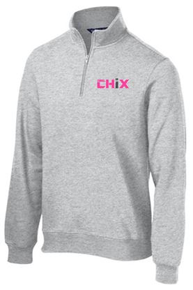 Picture of NEW COLOR ADDED! Chix - Adult/Unisex - 1/4 Zip Sweatshirt by Sports Tek ST253 - Athletic Heather, Black or White