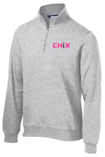 Picture of NEW COLOR ADDED! Chix - Adult/Unisex - 1/4 Zip Sweatshirt by Sports Tek ST253 - Athletic Heather, Black or White