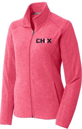 Picture of NEW! Chix - Ladies - Heather Microfleece Full-Zip Jacket by Port Authority L235 - Black Heather, Grey Heather, Pink Heather