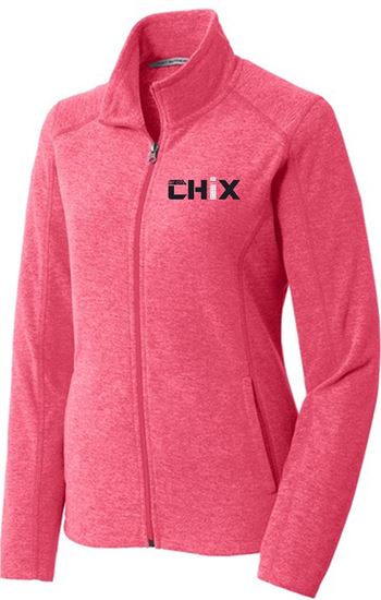 Picture of NEW! Chix - Ladies - Heather Microfleece Full-Zip Jacket by Port Authority L235 - Black Heather, Grey Heather, Pink Heather