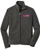 Picture of NEW! Chix -  Adult/Unisex - Heather Microfleece  Full-Zip Jacket by Port Authority F235 - Black Charcoal Heather or Grey Heather