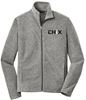 Picture of NEW! Chix -  Adult/Unisex - Heather Microfleece  Full-Zip Jacket by Port Authority F235 - Black Charcoal Heather or Grey Heather
