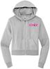 Picture of NEW! Chix - Ladies - V.I.T.™ Fleece Full-Zip Hoodie by District DY6103 - Black or Light Heather Grey