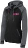 Picture of New! Chix -Ladies - Sport-Wick® Varsity Fleece Full-Zip Hooded Jacket by Sport Tek LST236 - Black/Pink or Black/Grey