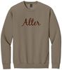 Picture of Alter High School - Adult/Unisex - Softstyle Crewneck w/ Brown Glitter Logo by Gildan SF000 -  Brown Savana or Sand