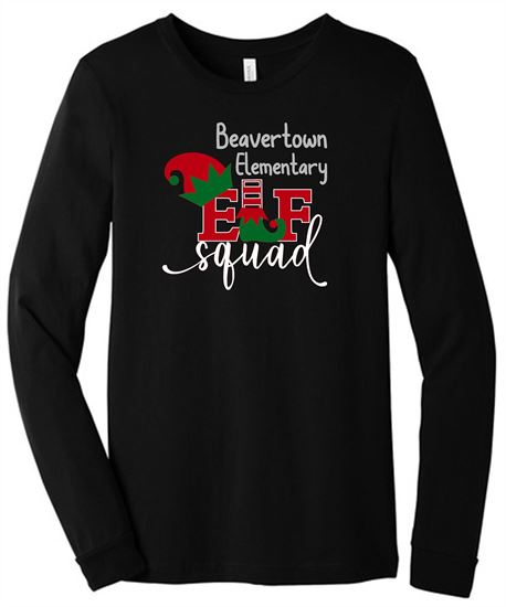 Picture of Kettering Beavertown Elf Squad - Adult/Unisex - Long Sleeve Tee by Bella + Canvas BC3501(CVC) - Black