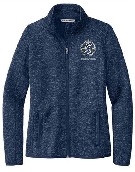 Picture of Our Lady Of Light - Ladies Full Zip Sweater Fleece Jacket by Port Authority - L232 - Navy Heather