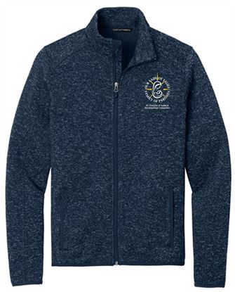 Picture of Our Lady Of Light - Adult/Unisex Full Zip Sweater Fleece Jacket by Port Authority - F232 - Navy Heather
