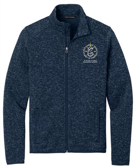 Picture of Our Lady Of Light - Adult/Unisex Full Zip Sweater Fleece Jacket by Port Authority - F232 - Navy Heather
