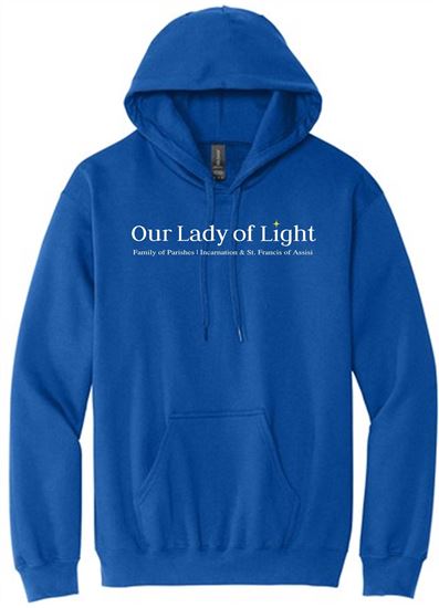 Picture of Our Lady Of Light -  Youth & Adult/Unisex - Letterhead Logo - Softstyle Midweight Fleece Hoodie  By Gildan - SF500(B) - Royal or Sports Grey