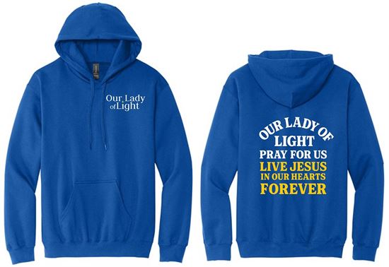 Picture of Lady Of Light -  Youth & Adult/Unisex - Pray For Us Logo - Softstyle Midweight Fleece Hoodie  By Gildan - SF500(B) - Royal