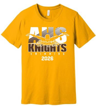 Picture of Alter Swim - Youth/Adult-Unisex - Softstyle Tee Alter Swimming Screened Logo by Gildan 64000(B) - Gold