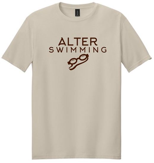 Picture of Alter Swim - Youth/Adult-Unisex - Softstyle Tee w/ Brown Alter Swimming Glitter Logo by Gildan 64000(B) - Sand