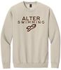 Picture of Alter Swim - Adult/Unisex - Softstyle Crewneck w/ Brown Alter Swimming Glitter Logo by Gildan SF000 -  Brown Savana or Sand