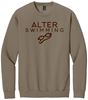 Picture of Alter Swim - Adult/Unisex - Softstyle Crewneck w/ Brown Alter Swimming Glitter Logo by Gildan SF000 -  Brown Savana or Sand