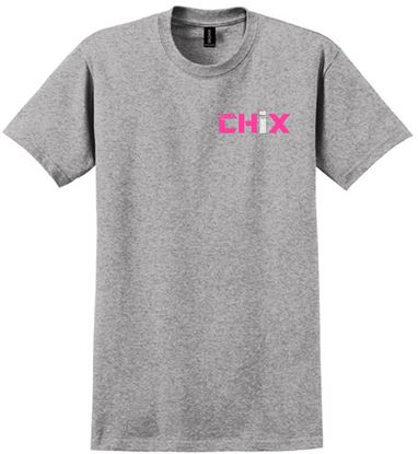 Picture of Chix - Adult Large - 100% Cotton Short Sleeve Tee w/ LC Logo by Gildan 2000 - Sports Grey
