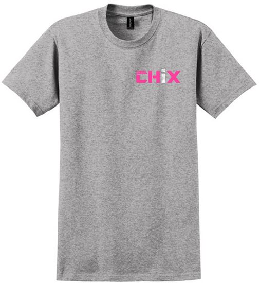 Picture of Chix - Adult Large - 100% Cotton Short Sleeve Tee w/ LC Logo by Gildan 2000 - Sports Grey