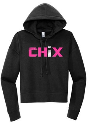 Picture of Chix - Ladies Medium - Cropped Hoodie by District DT6101 - Black
