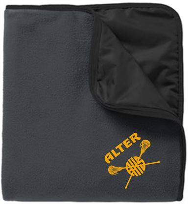Picture of Alter Girls Lacrosse - Fleece & Poly Travel Blanket by Port Authority TB850 - Lead Grey/Black