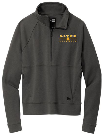 Picture of Alter Boys Lacrosse - Ladies - Cropped 1/4 Zip by New Era LNEA541 - Graphite or Fan White