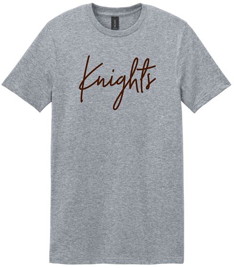 Picture of SDK Football - Youth & Adult/Unisex - Softstyle Short Sleeve Tee w/ "Knights" Logo by Gildan 64000(B) - Sand, Sports Grey, or White