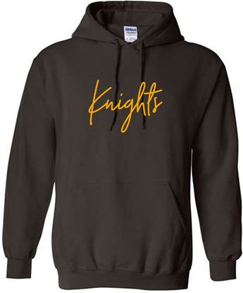 Picture of SDK Football -  Youth & Adult/Unisex -  Hooded Sweatshirt w/ "Knights" Logo PC90YH/18500 -  Brown