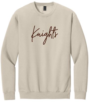 Picture of SDK Football - Adult/Unisex - Softstyle Crewneck w/ "Knights" Logo by Gildan SF000 - Sand, Sport Grey, or White