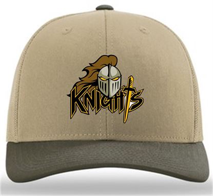 Picture of SDK Football - Richardson Trucker Hat 112 - Khaki/Khaki/Chocolate Chip