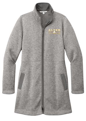 Picture of Clearance! - Alter Boys Lacrosse - Ladies XSmall - Arc Sweater Fleece Long Jacket by Port Authority L425 - Deep Smoke Heather - 1 Left!