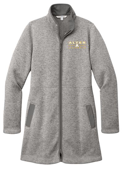Picture of Clearance! - Alter Boys Lacrosse - Ladies XSmall - Arc Sweater Fleece Long Jacket by Port Authority L425 - Deep Smoke Heather - 1 Left!
