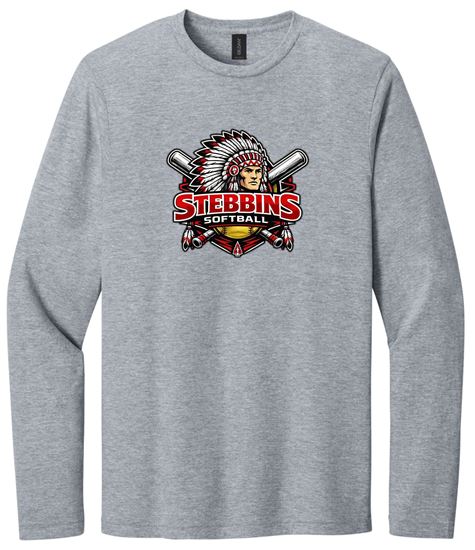 Picture of Stebbins H.S. Softball - Adult/Unisex - Softstyle Long Sleeve Tee by Gildan 64400 - Black or Sports Grey