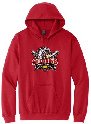 Picture of Stebbins H.S. Softball - Adult/Unisex - Softstyle Midweight Pullover Hooded Sweatshirt by Gildan SF500 - Black, Red, or Sports Grey