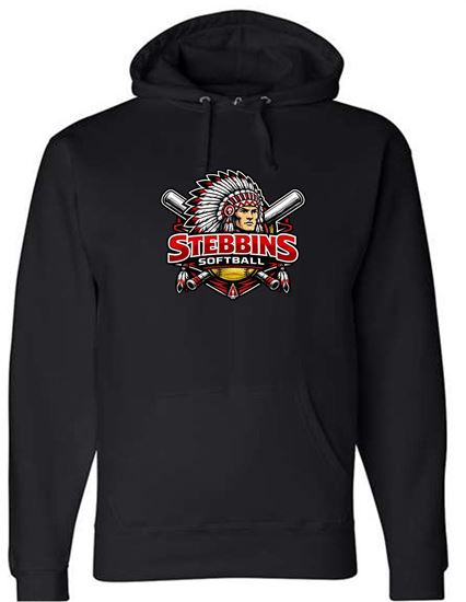 Picture of Stebbins H.S. Softball - Adult/Unisex - Premium Hooded Sweatshirt by J. America 8824 - Black, Red, or Sports Grey