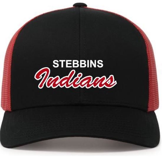 Picture of Stebbins H.S. Softball - Snapback Cap by Pacific Headwear 104c - Black/Red or Black/Red/Black